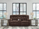 Bay Furniture Gallery - Ashley Furniture - Observation Living Room - REC PWR Sofa w/Drop Down Table / Chocolate - PC2140699